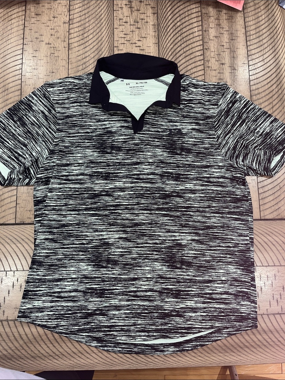 Under Armour XL Men’s Black & Green Space Dye Polo Shirt